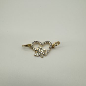 T26329 Strass Heart Star Charm