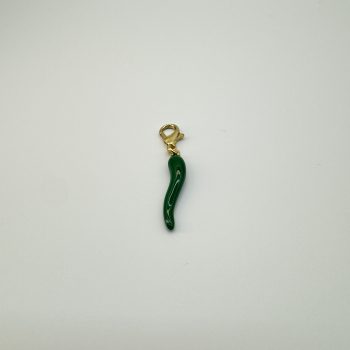 T26355 Enamel Alloy Green Chili Charm