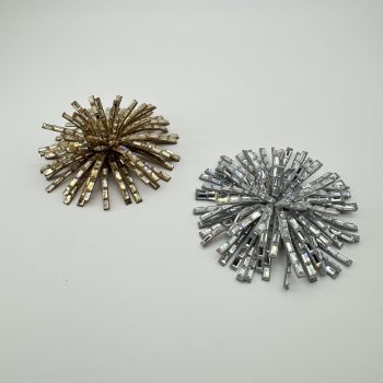 T26463-1 Glass Stone Flower Ornament