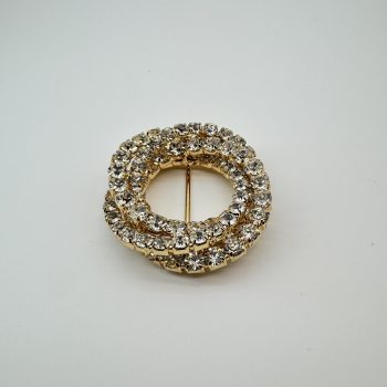 T26368 Strass Round Pin Buckle
