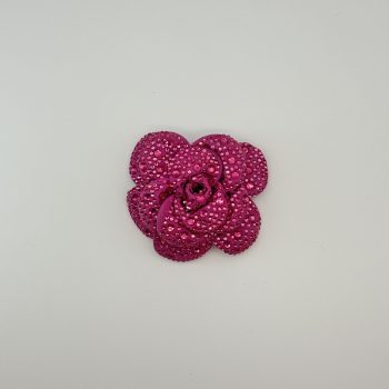 T26466 Hot Fix Strass Leather Flower