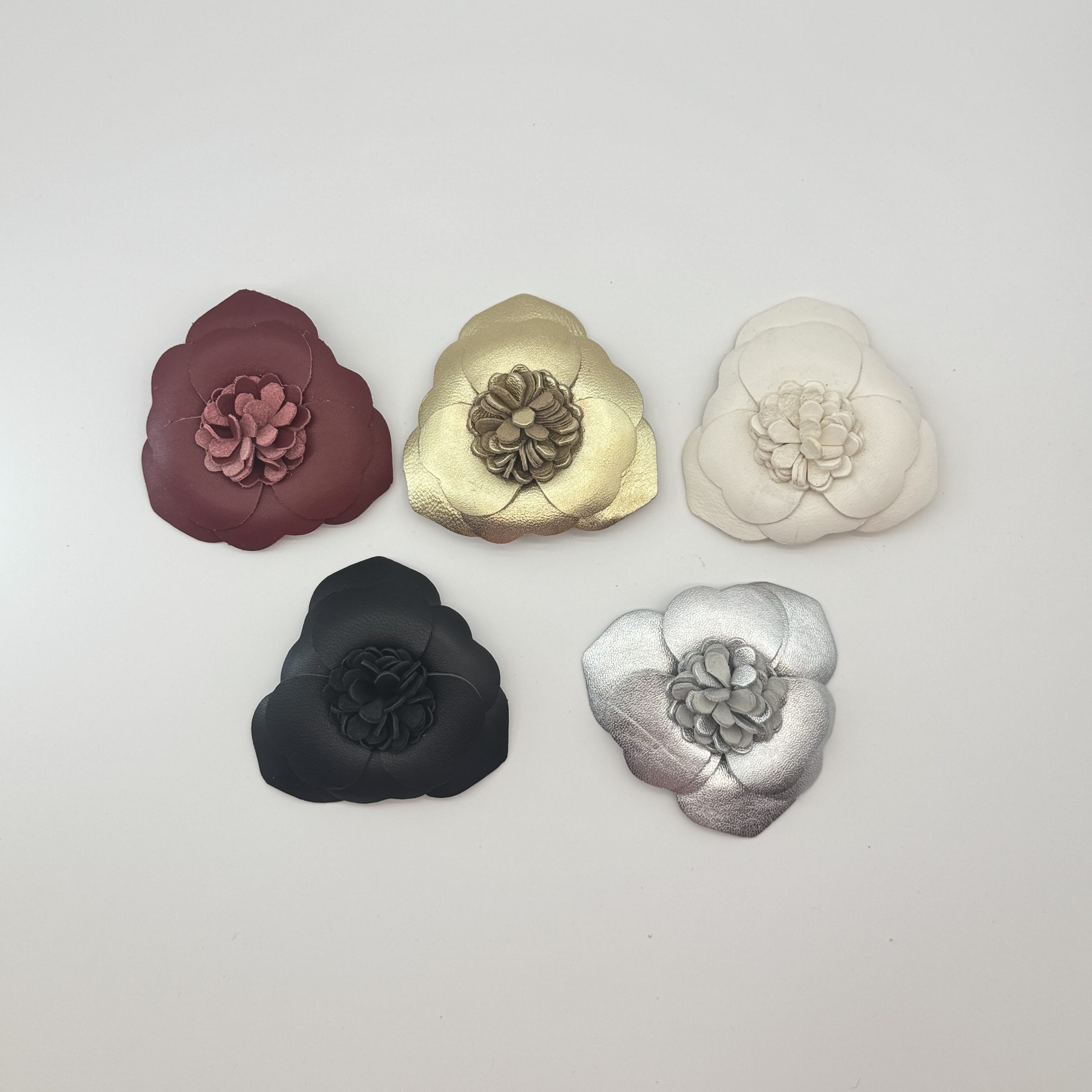 T26476 Leather Camellia Flower Ornament