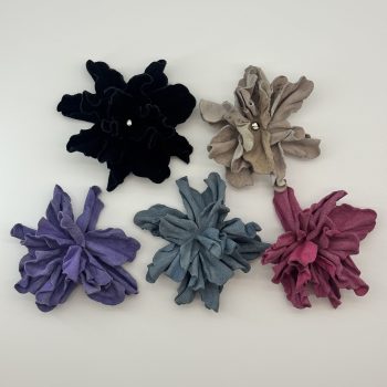 T26477 Suede Ruffled Flower Ornament