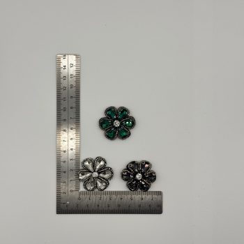 T26421 Ornamenti floreali con strass