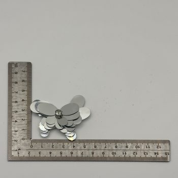 T26437 Farfalla di paillettes argento