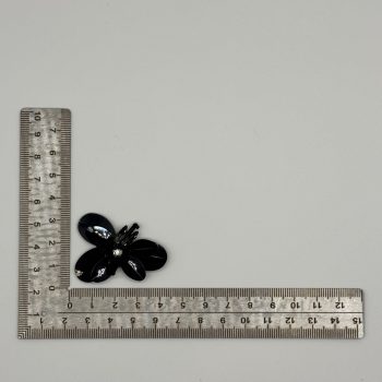 T26444 Fiori neri con pailletten