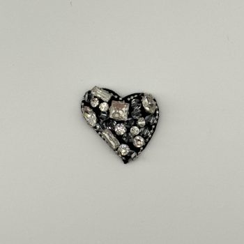 T25128 Strass Heart Sew-On Ornament