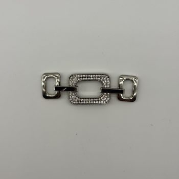 T25160 Metal Strass Rectangle Chain Buckle