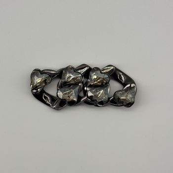 T25230 Heart Glass Stone Shoe Connector