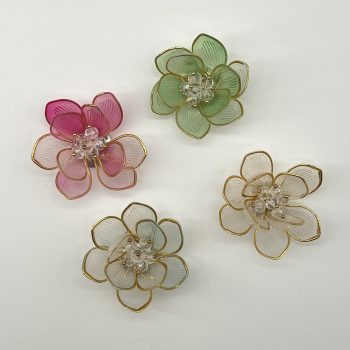T26427 Translucent Plastic Petal Flower Ornament
