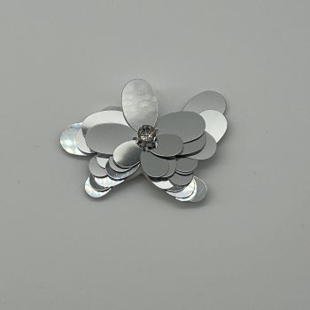T26437 Farfalla di paillettes argento