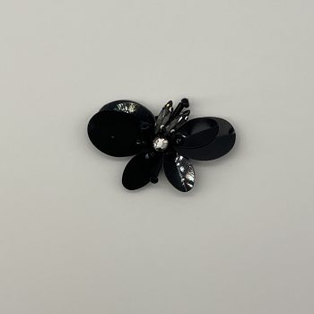 T26444 Fiori neri con pailletten