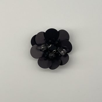 T26426 Black Sequin Bead Flower