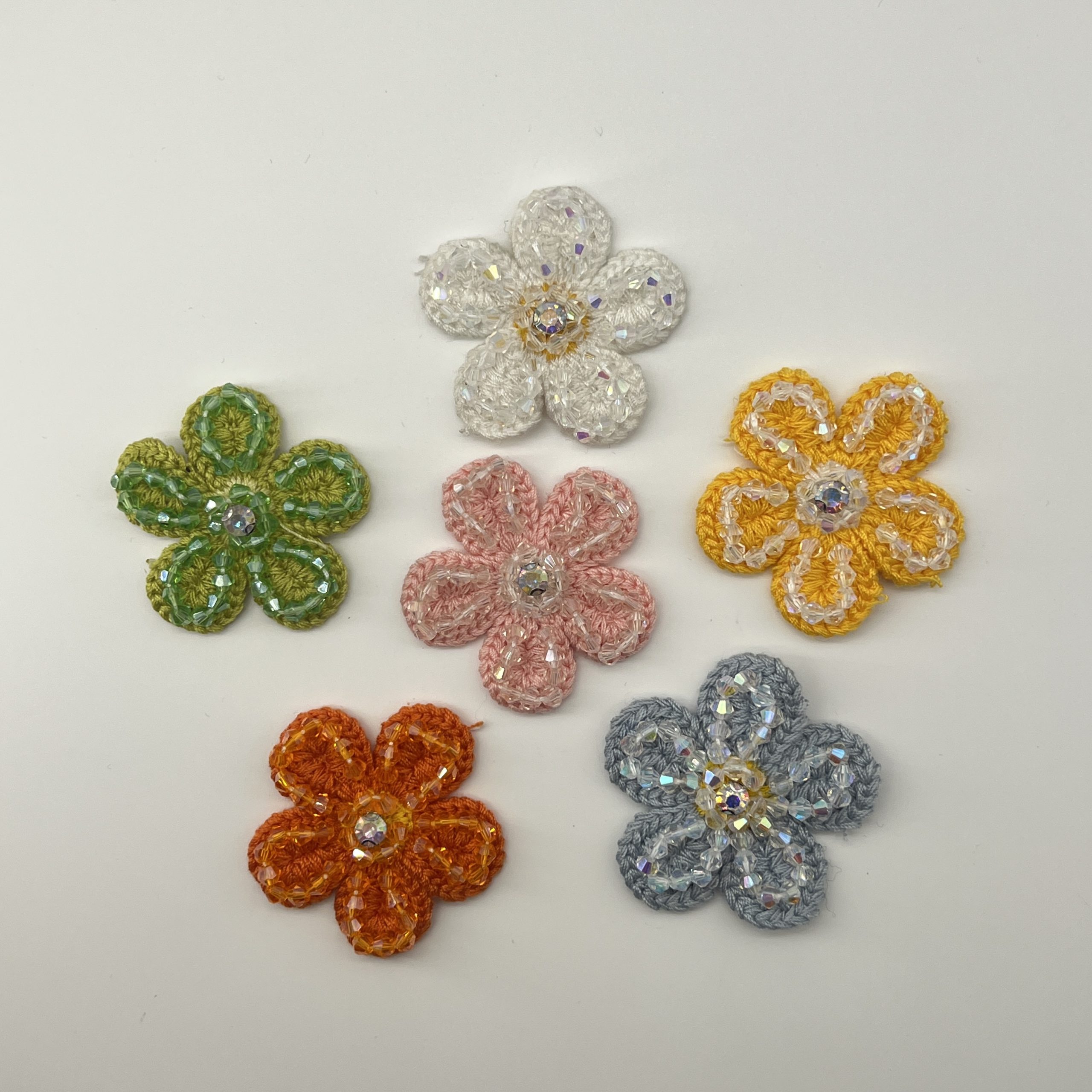 T26456 Crochet Strass Flower Patch
