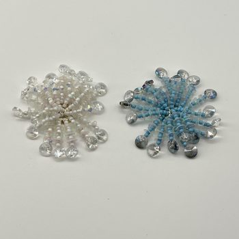 T26418 Beaded Snowflake Flower Ornament