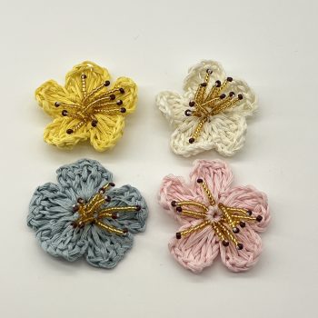 T26457 Crochet Beaded Flower Patch