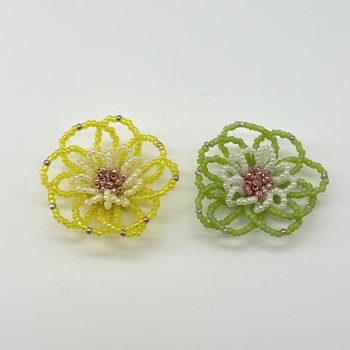 T26417 Seed Bead Flower Ornament