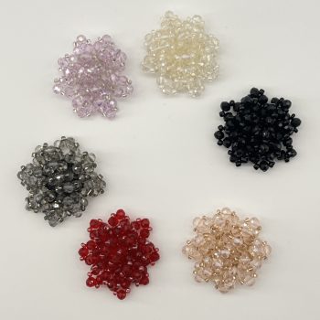 T26448 Crystal Bead Cluster Applique