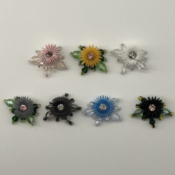 T26450 Mixed Bead Flower Applique
