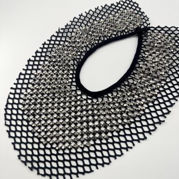 T25456 Silver Studded Mesh Shoe Upper
