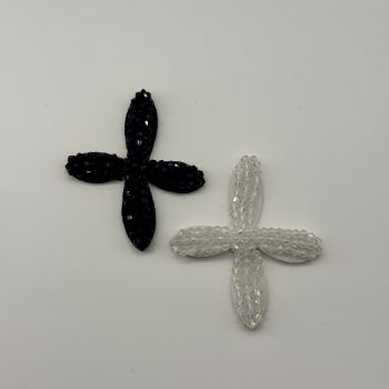 T26458 Four-Petal Beaded Patch