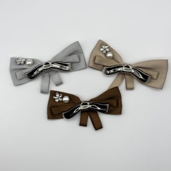 T25267 Pearl Metal Bow Ornament