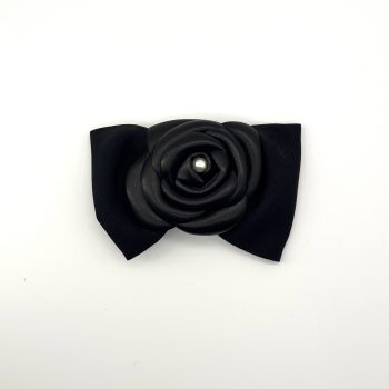 T25272 Leather Rose Bow Ornament