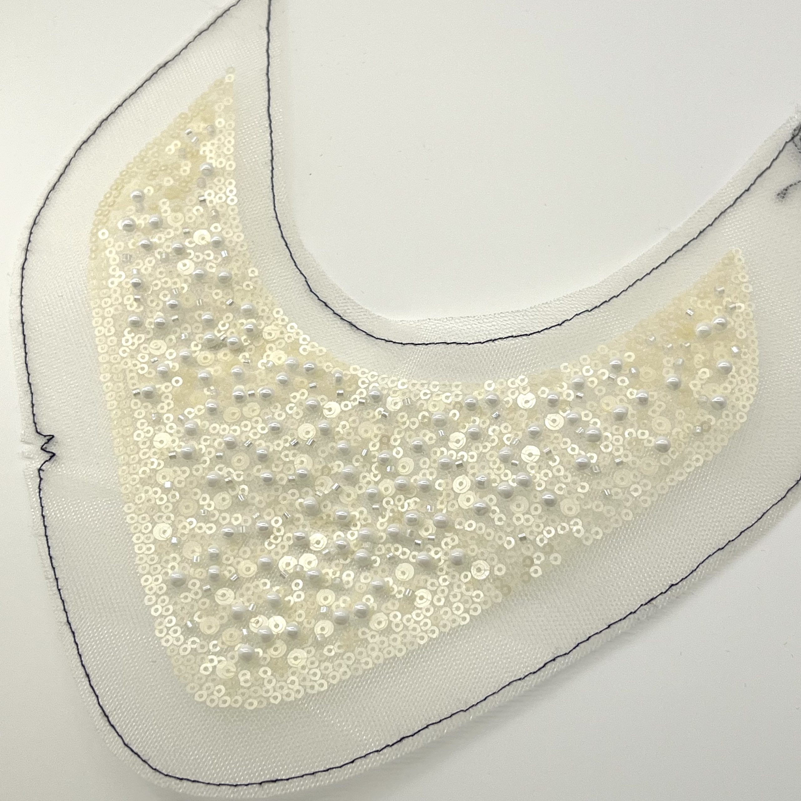T25464 Pearl Sequin Mesh Shoe Upper