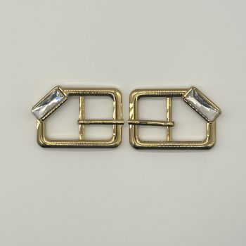 T25416 Glass Stone Rectangle Pin Buckle