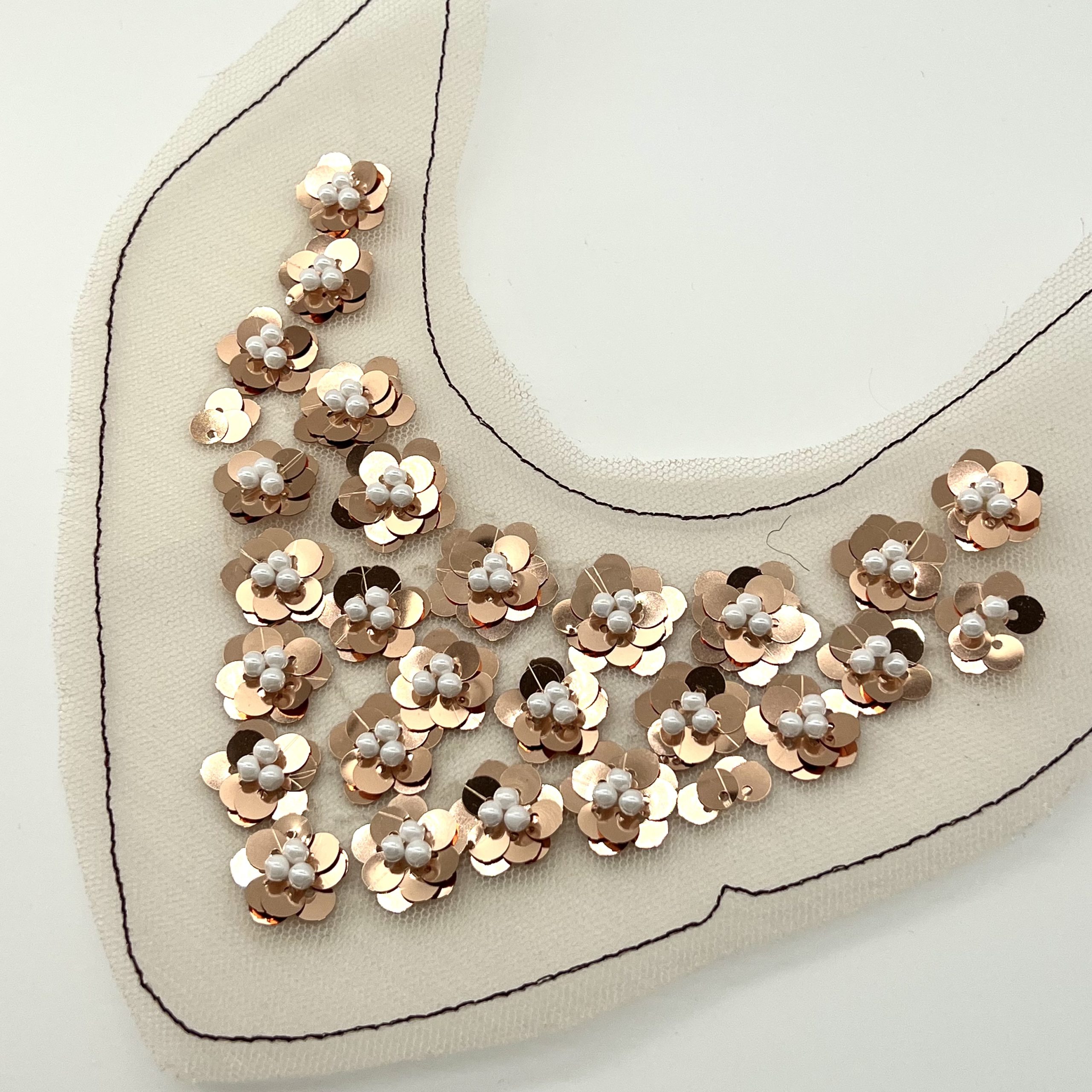 T25465 Sequin Flower Mesh Shoe Upper
