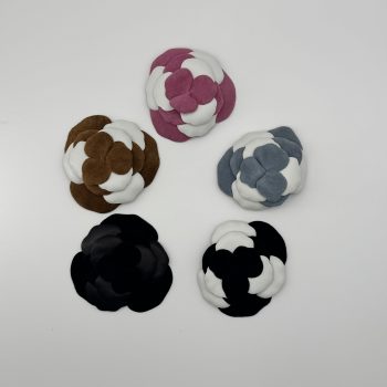 T26488 Suede Layered Flower Ornament