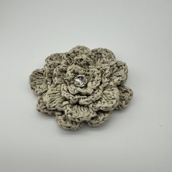 T26494 Raffia Strass Flower Ornament