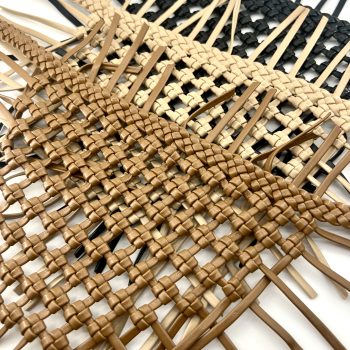 Handwoven lattice PU shoe upper T26583