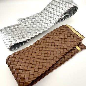Wide handwoven PU braided band T26578