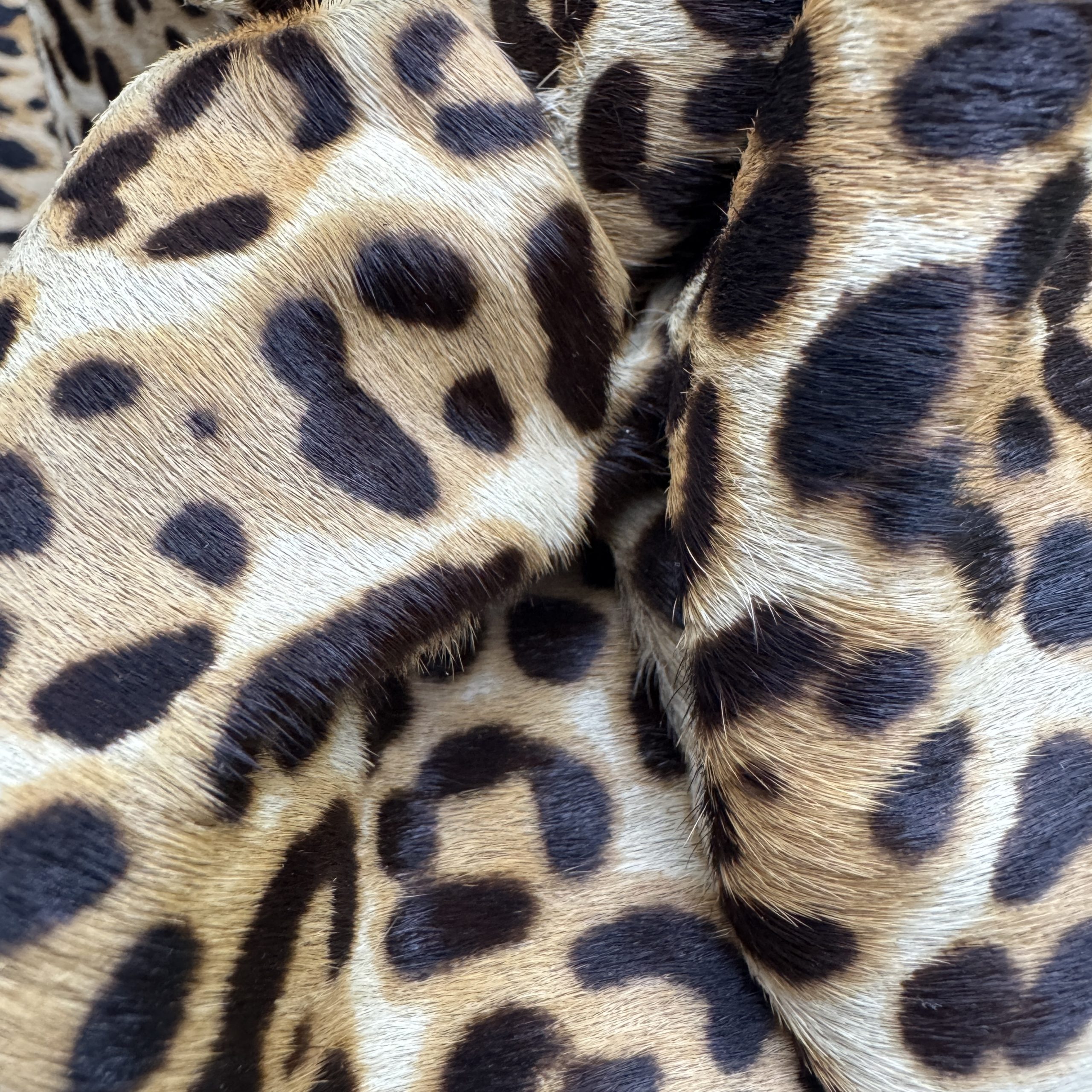 T26502 Large Leopard Print Hair-On Cowhide Leather