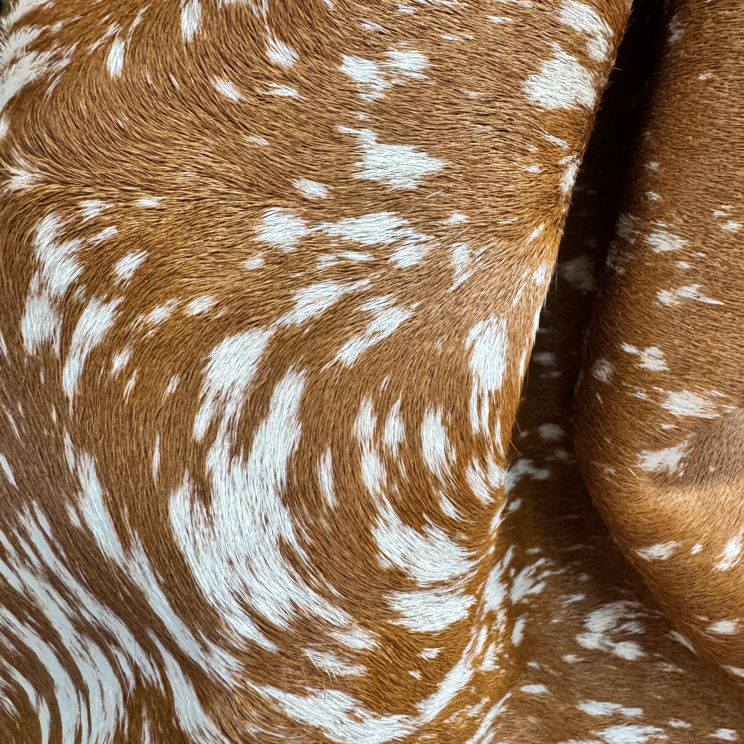 T26506 Deer Spot Print Hair-On Cowhide Leather