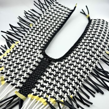 T26649 Black and White Handwoven Shoe Upper