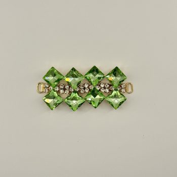 T26610 Green Geometric Strass Shoe Ornament