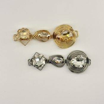 T26614 Glass Stone Metal Shoe Ornament