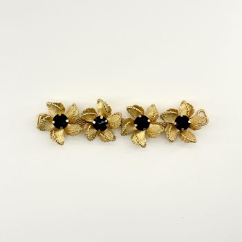T26618 Metal Flower Glass Stone Shoe Ornament