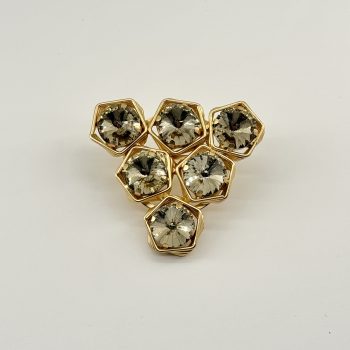 T26620 Hexagon Glass Stone Shoe Ornament